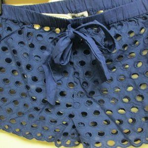 NWT Blue Eyelet Coverup Shorts by Mud Pie, Size S